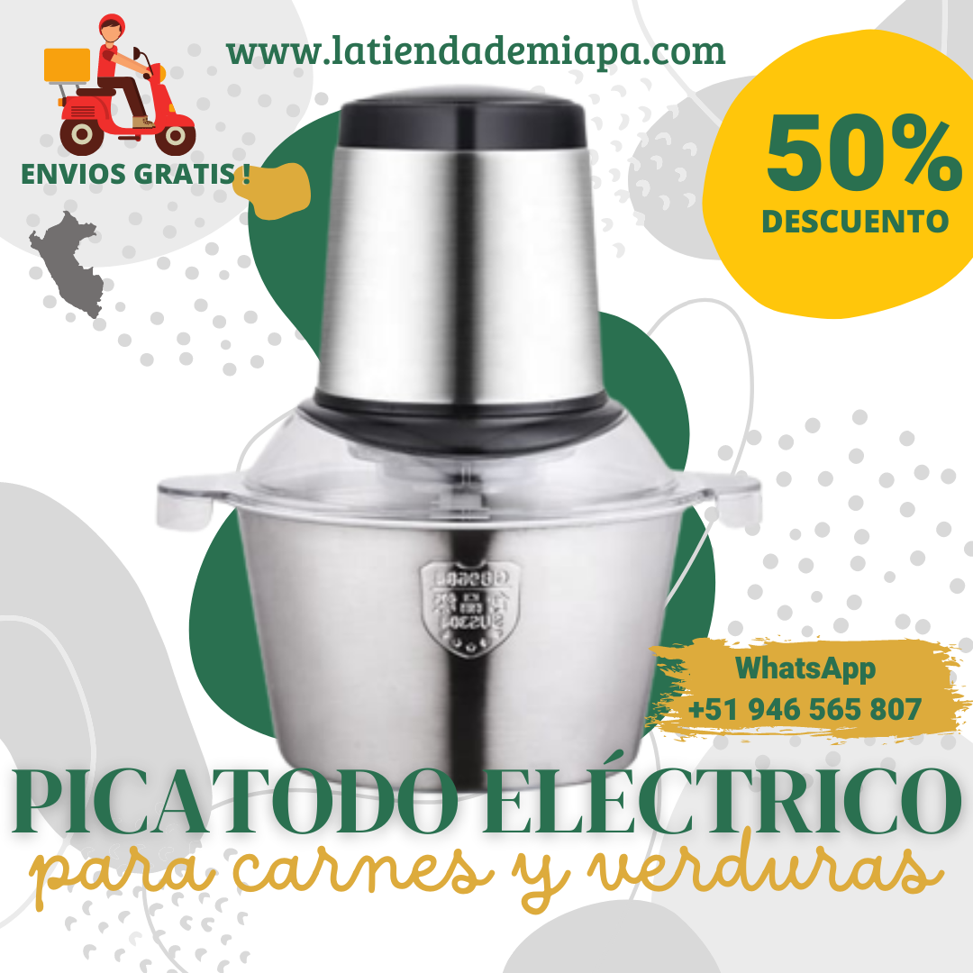 ✨ PICATODO ELECTRICO DE ACERO, PARA DE CARNE 🥩🍖 Y VERDURA 🥕🥬